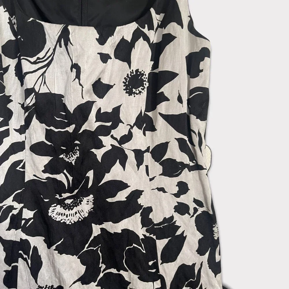Rickie Freeman for Teri Jon Black & White Ruffle Dress Size 4 - Picture 4 of 9